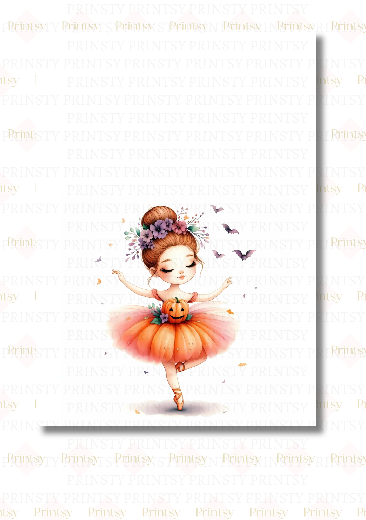 Cute Halloween Ballerina Bow Card