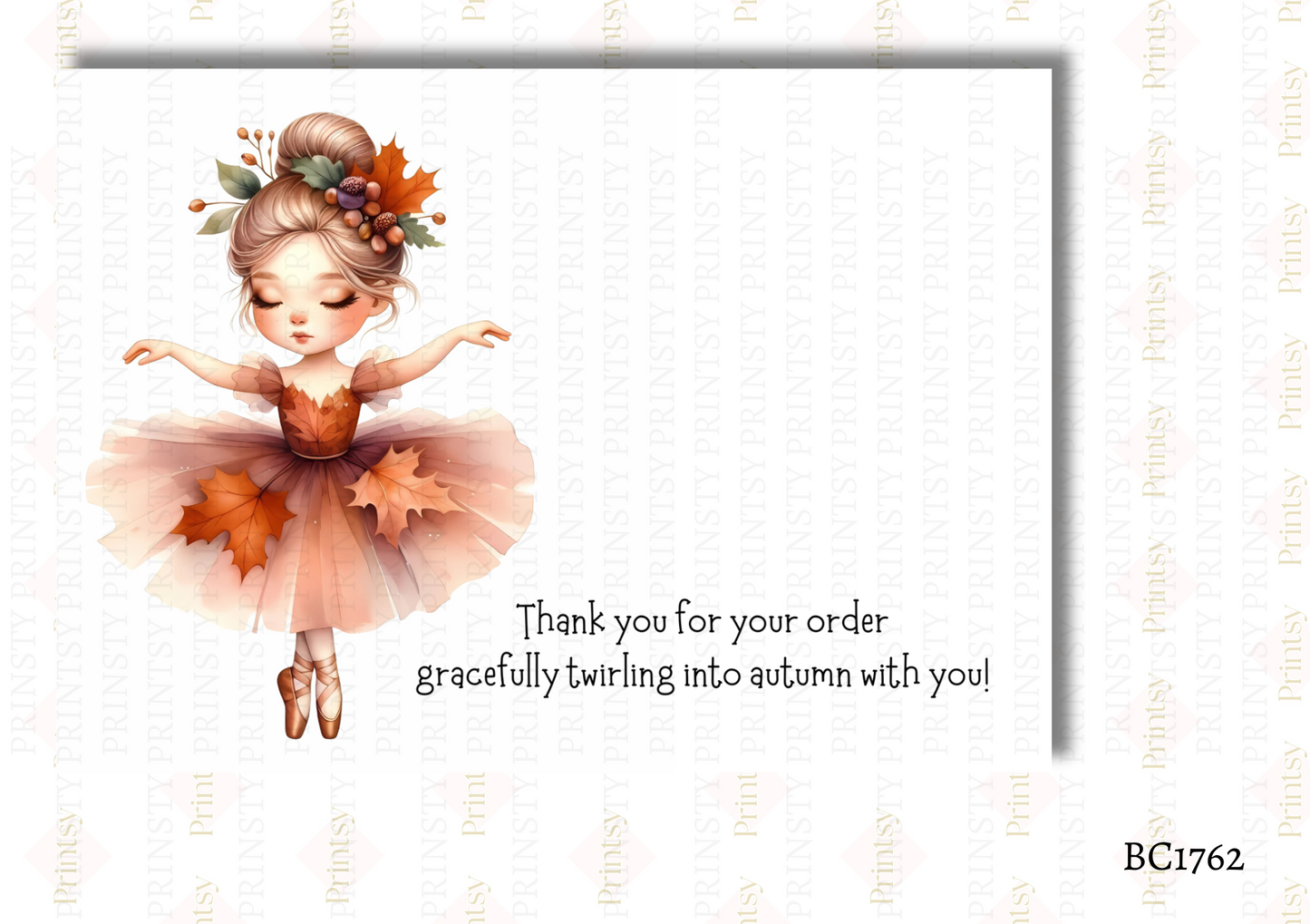 Autumn Ballerina Bow Card