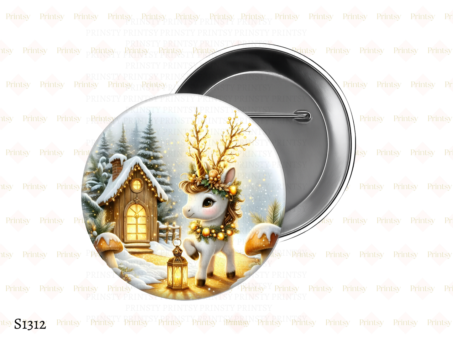 Christmas Unicorn BowBitz/Badges