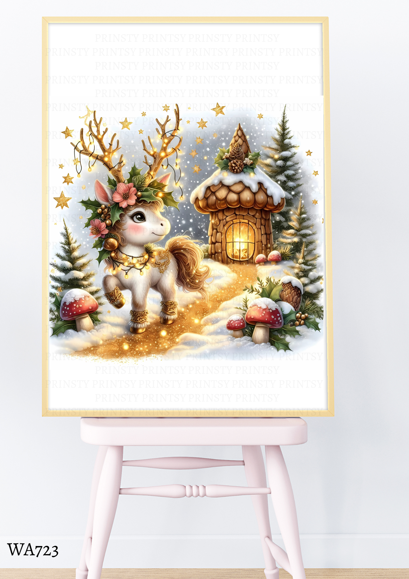 Christmas Unicorn Wall Art