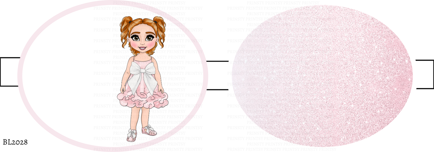 Pink & White Bow Dolly Bow Loop