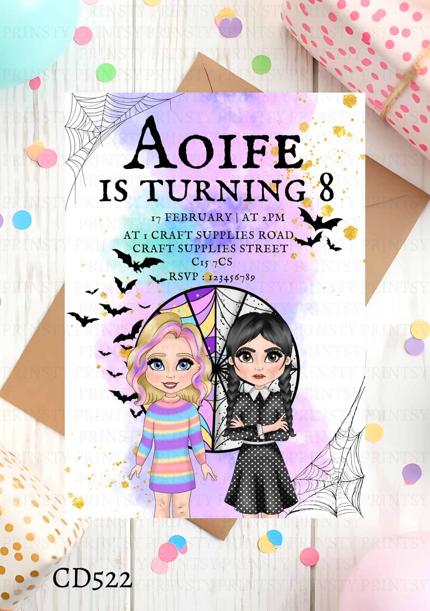 Spooky & Kooky Dolly Invite