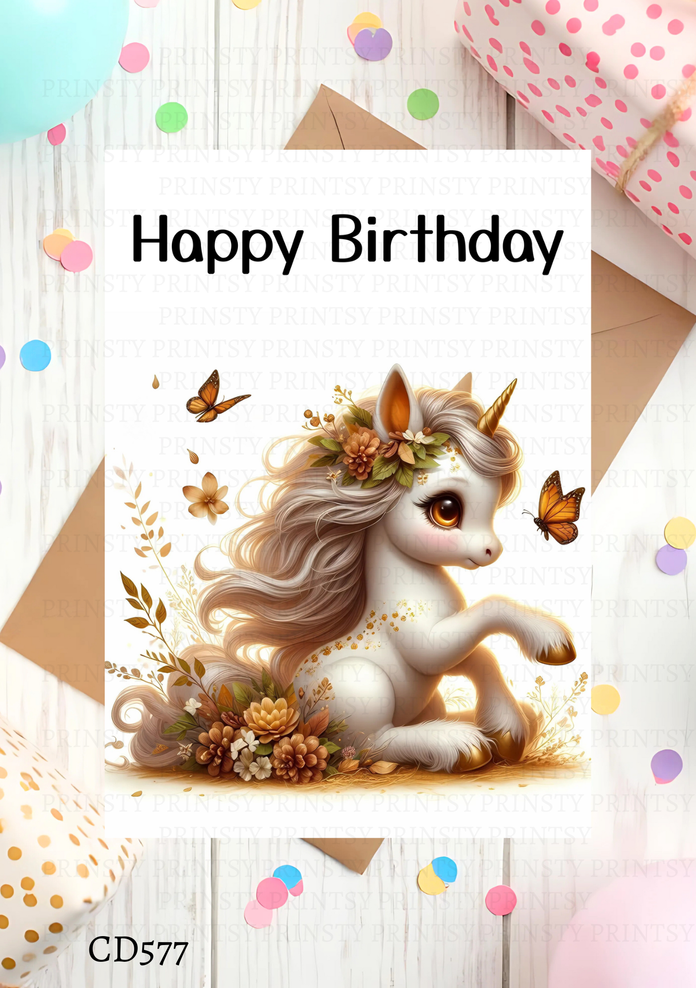 Autumn Unicorn Celebration Card