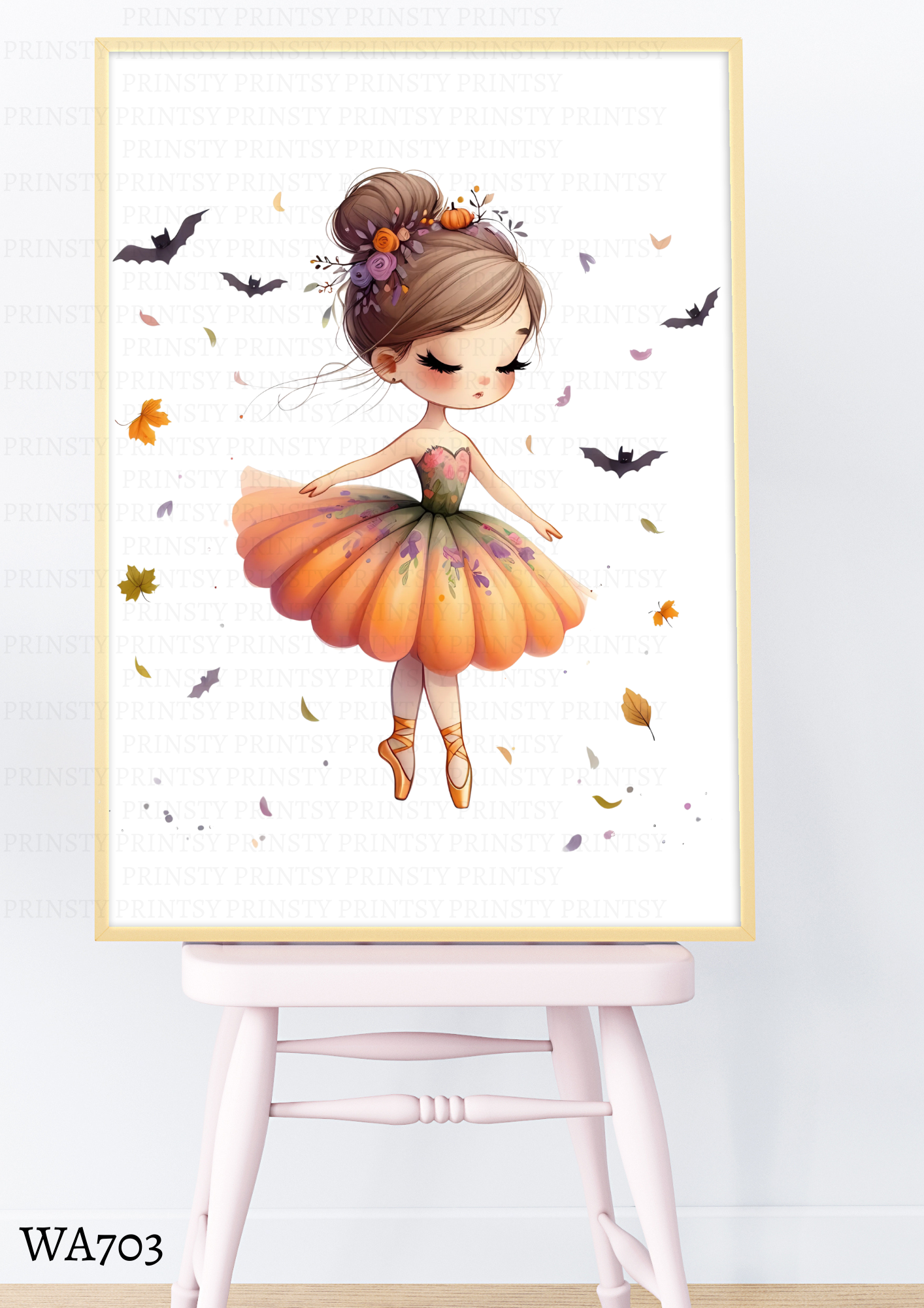 Cute Halloween Ballerina Wall Art
