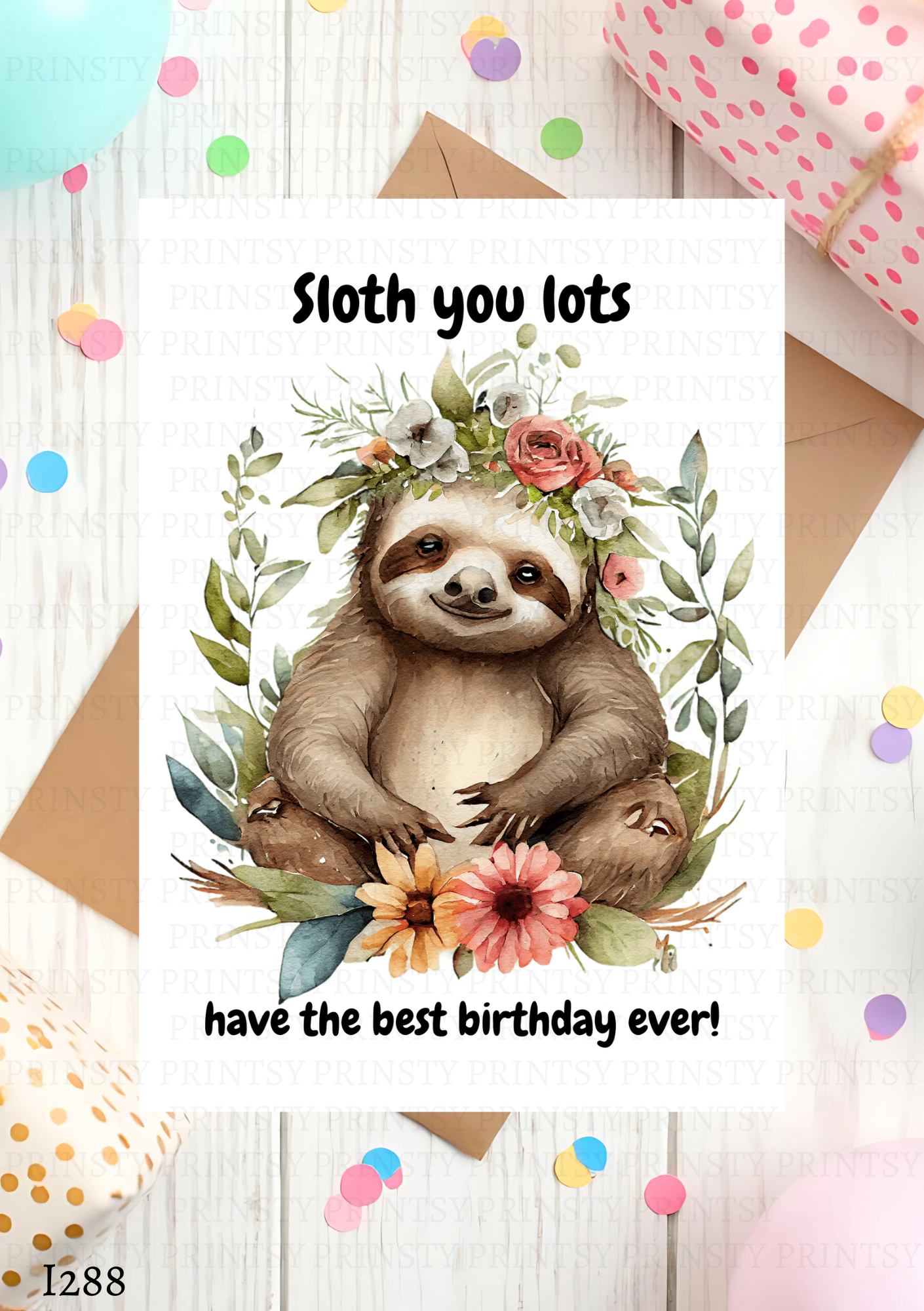 Sloth Celebration Card