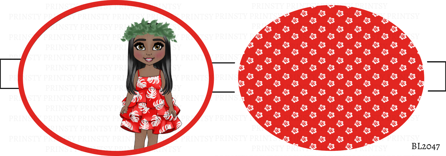 Red Hawaiian Dolly Bow Loop
