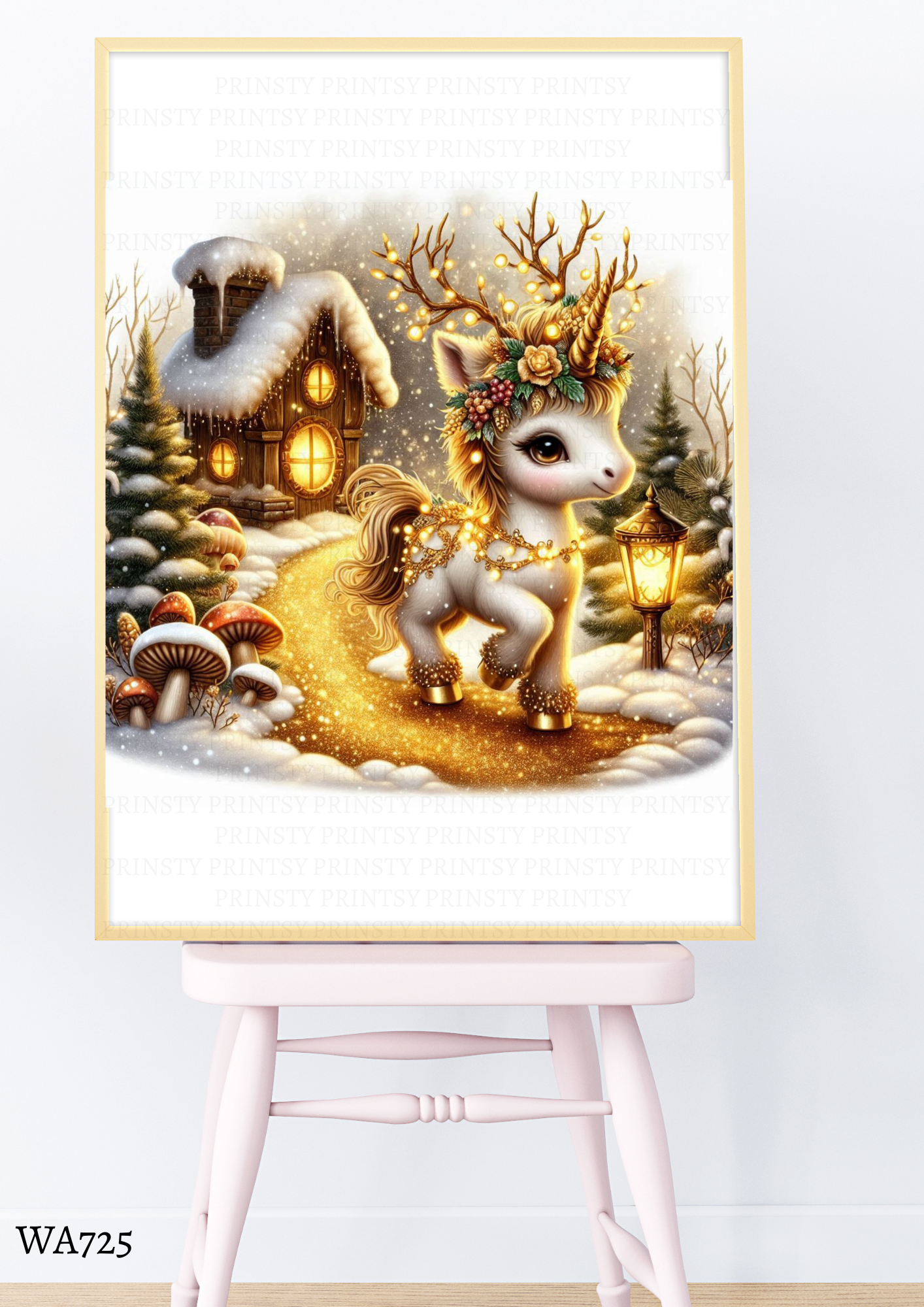 Christmas Unicorn Wall Art