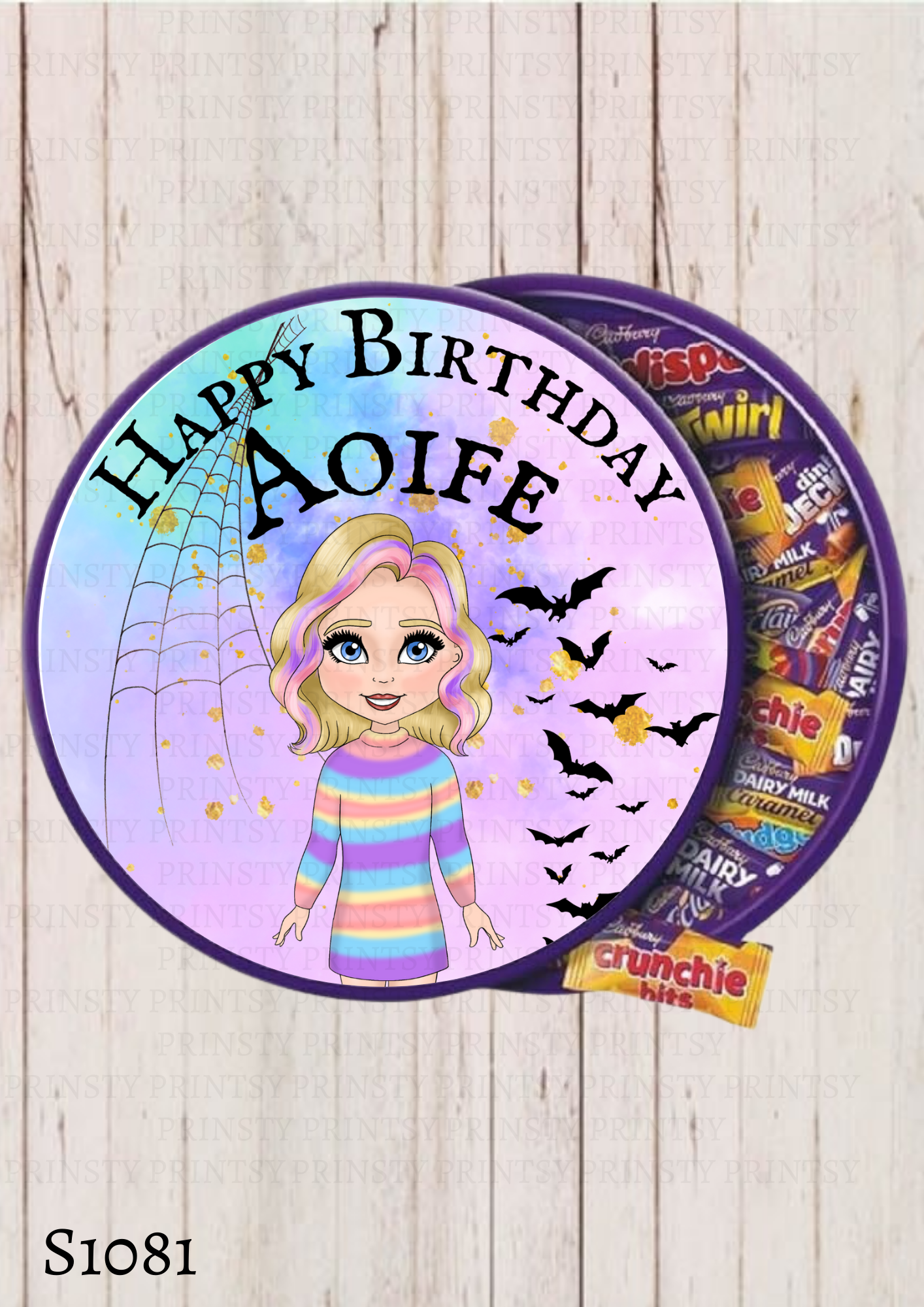 Spooky & Kooky Dolly Chocolate Tub Sticker