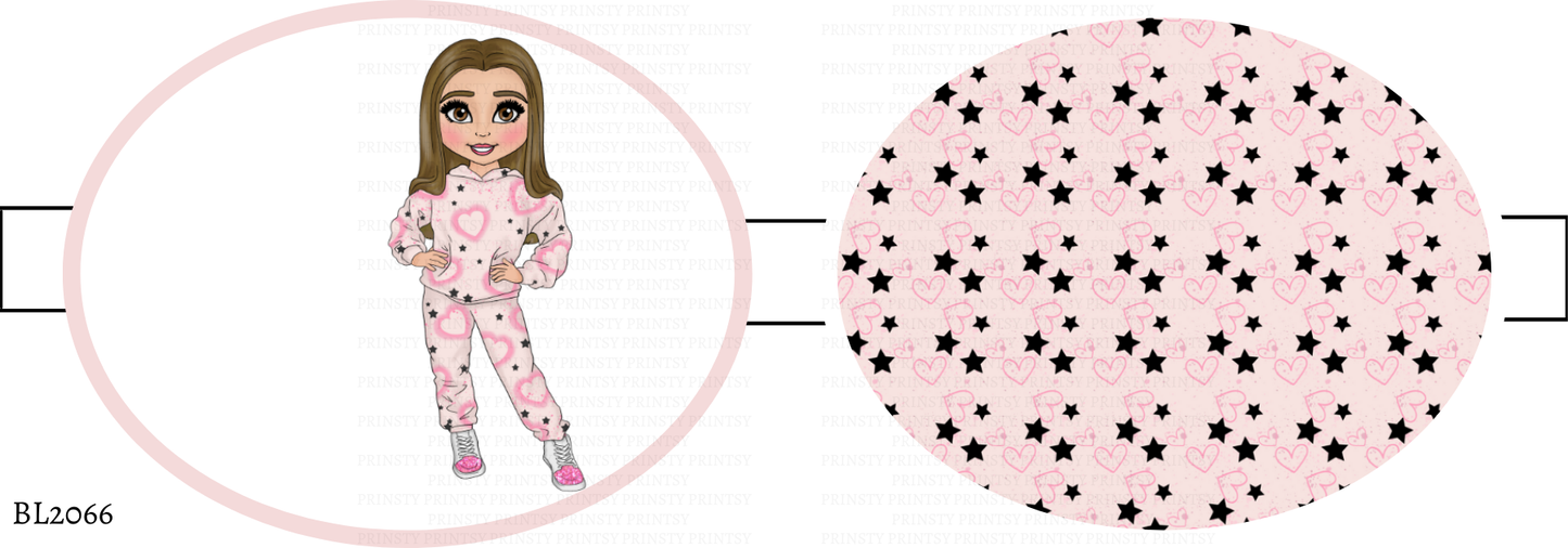 Pink Heart Graffiti Dolly Bow Loop