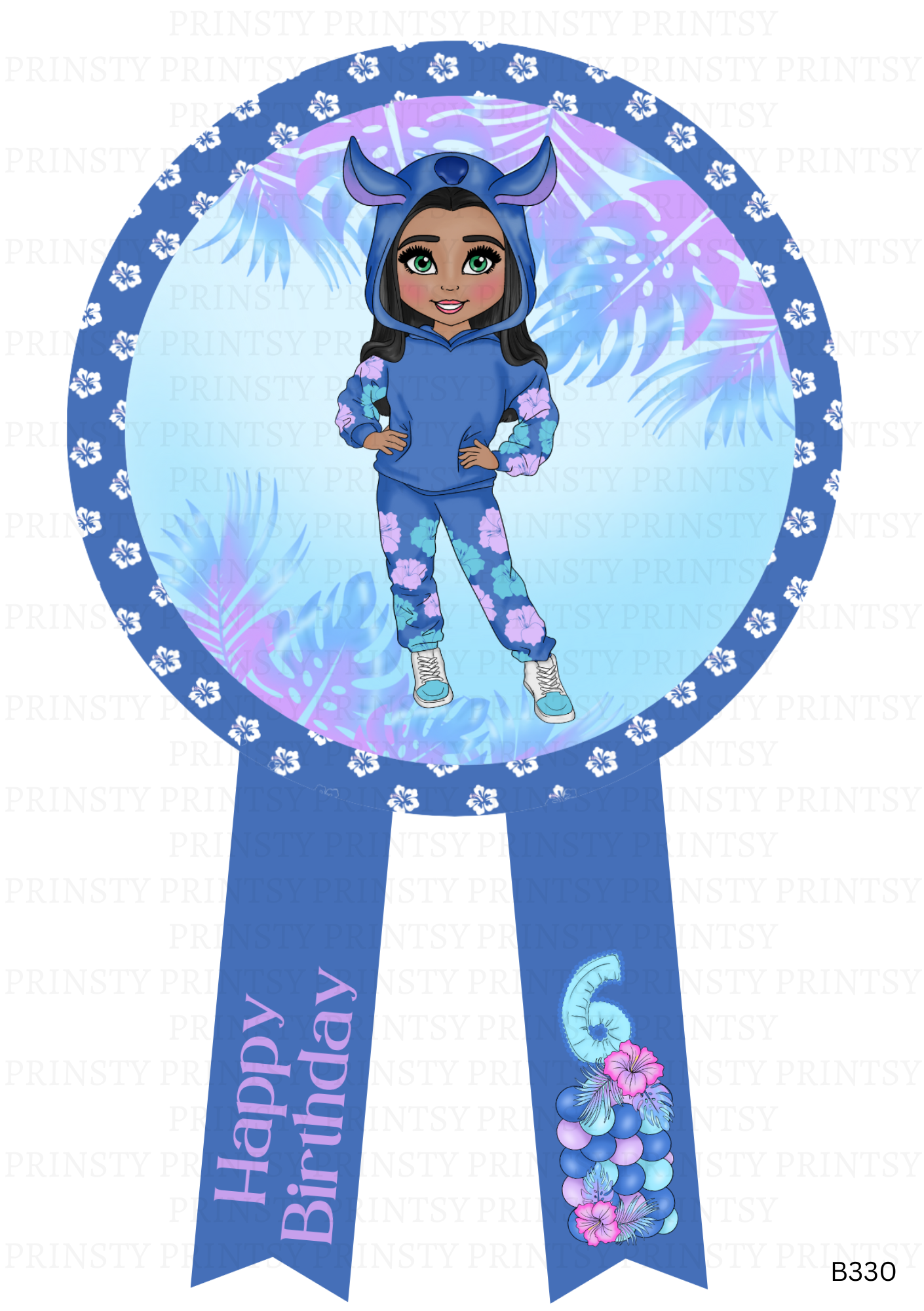 Blue Hawaiian Dolly Badge