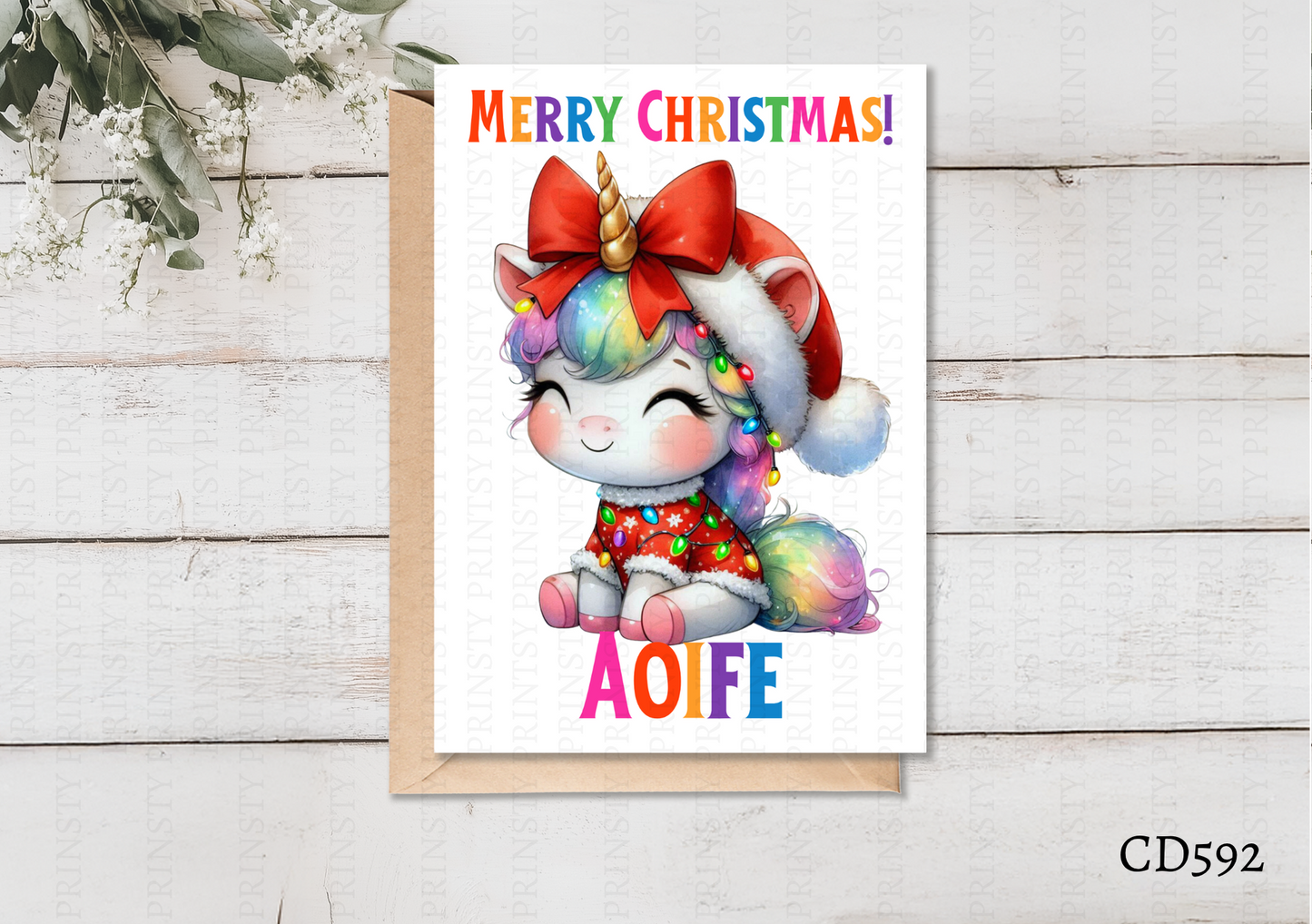 Christmas Unicorn Celebration Card