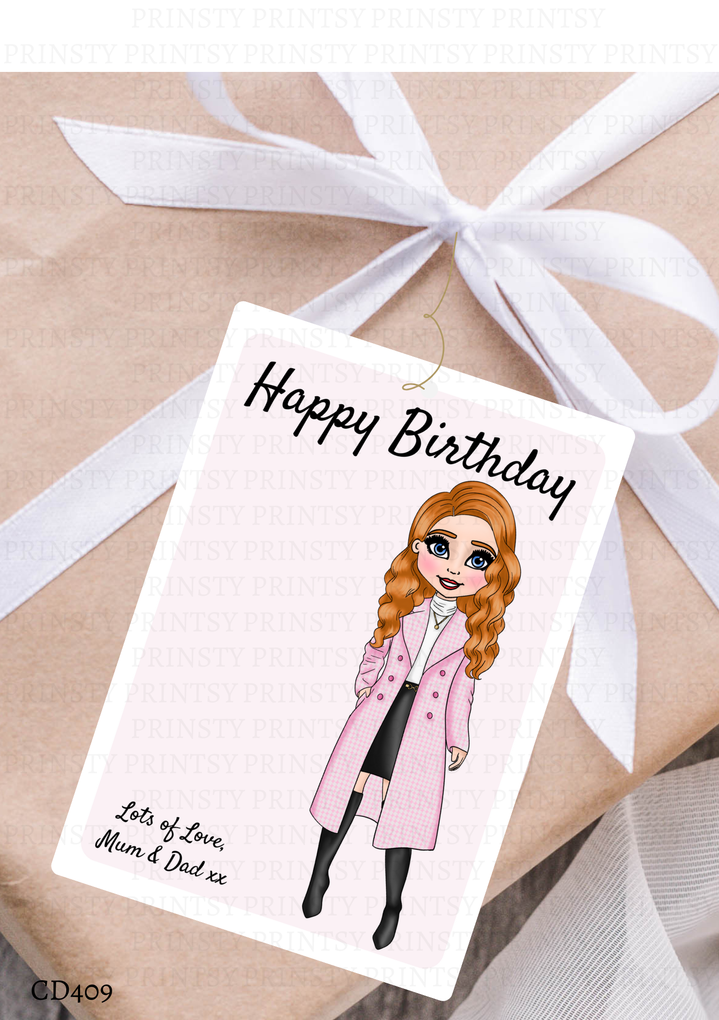 Elegant Dolly Gift Label