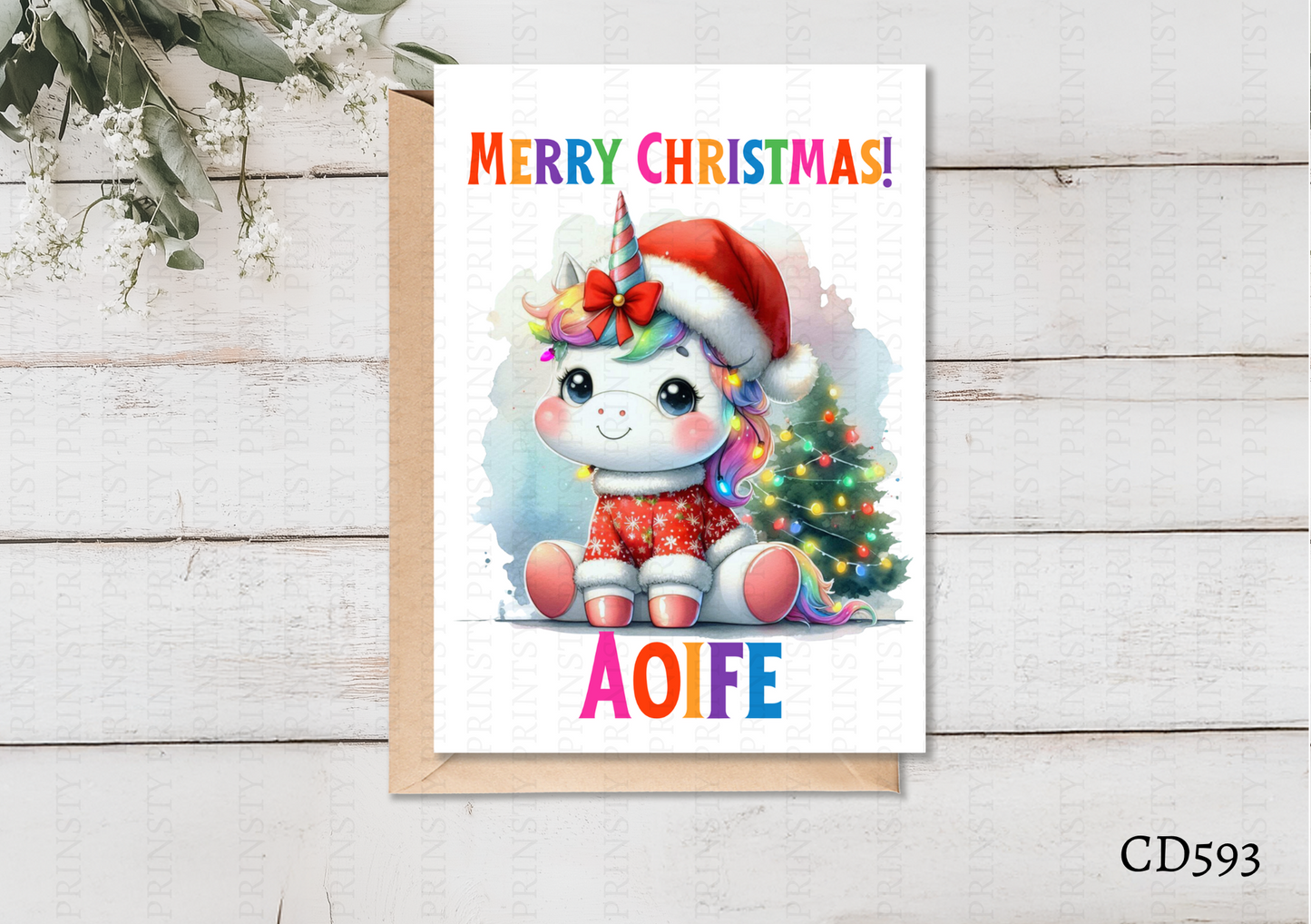 Christmas Unicorn Celebration Card