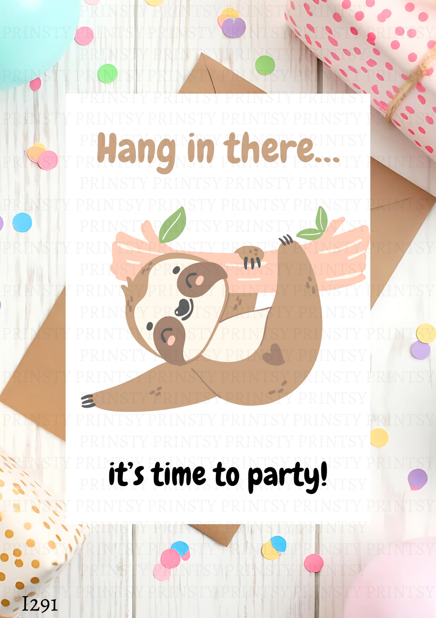 Sloth Celebration Card