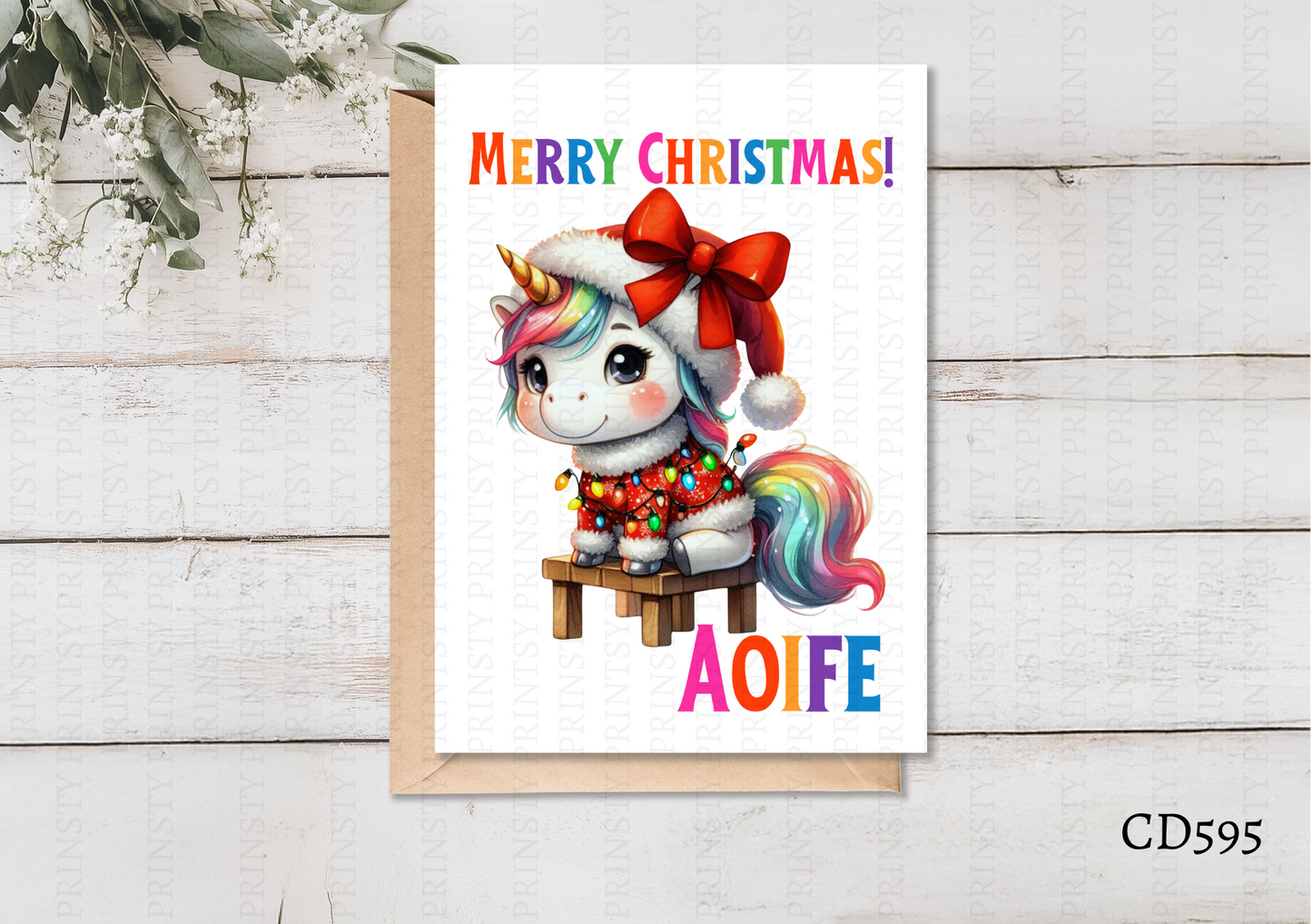Christmas Unicorn Celebration Card