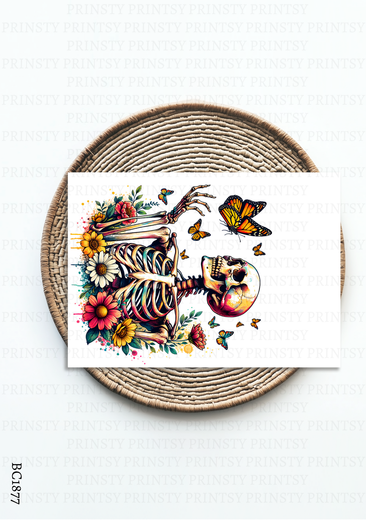 Floral Skeleton Bow Card – BC1877
