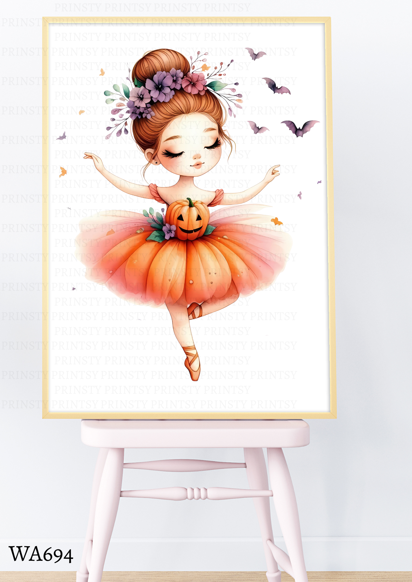 Cute Halloween Ballerina Wall Art