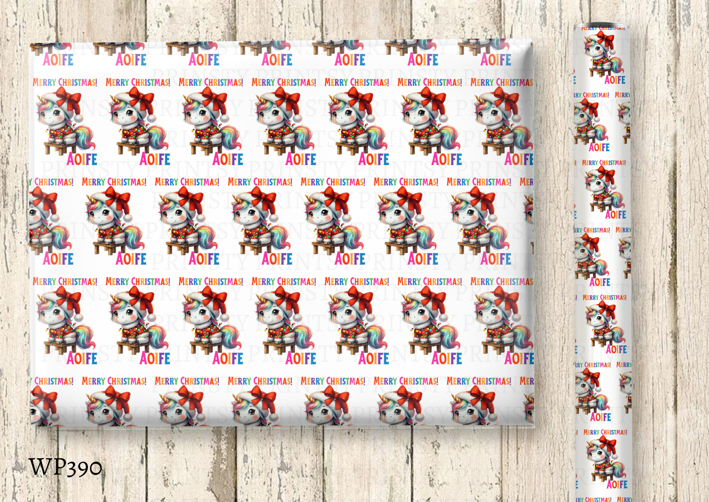 Christmas Unicorn Wrapping Paper