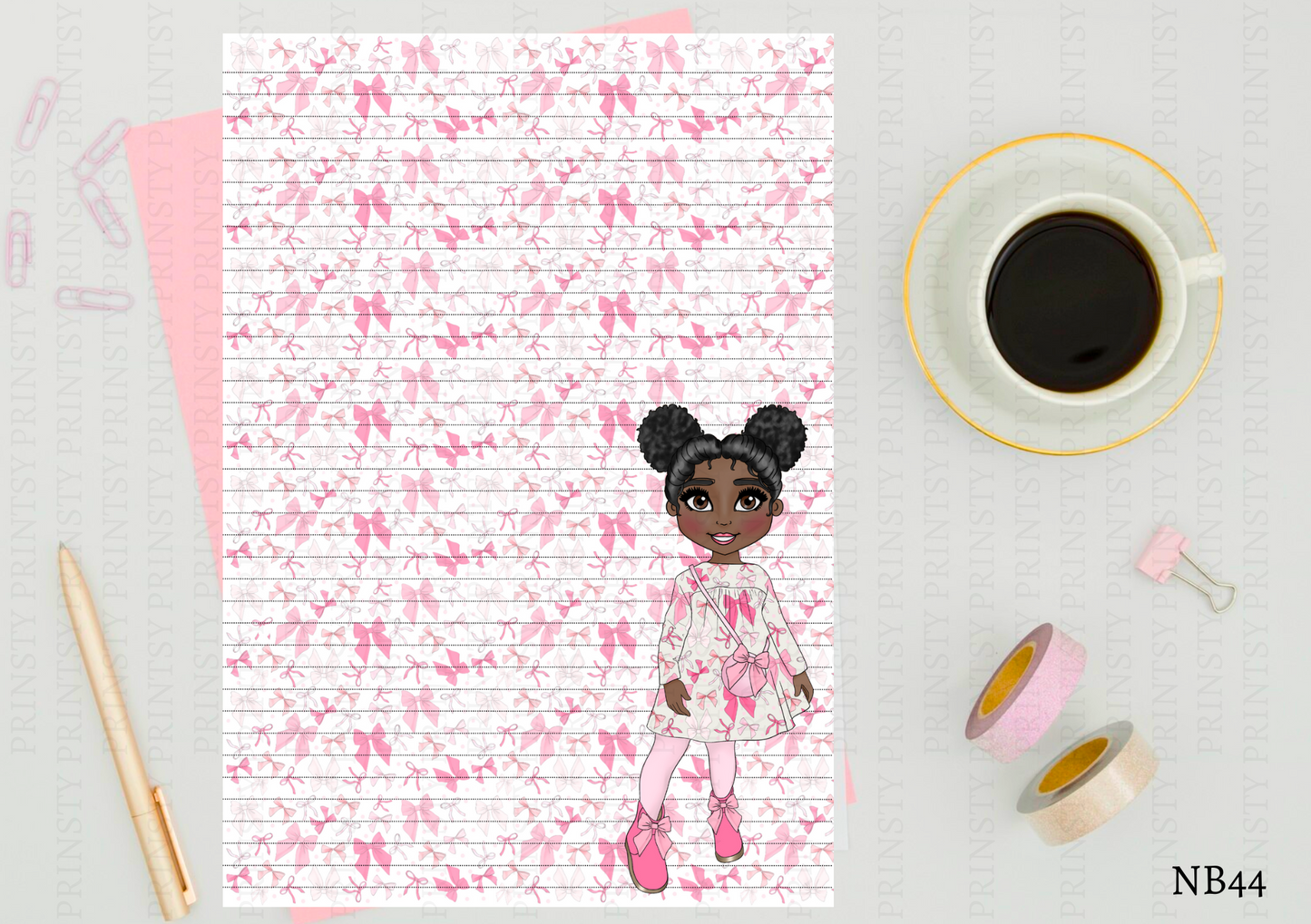 Bow Print Dolly Note Book