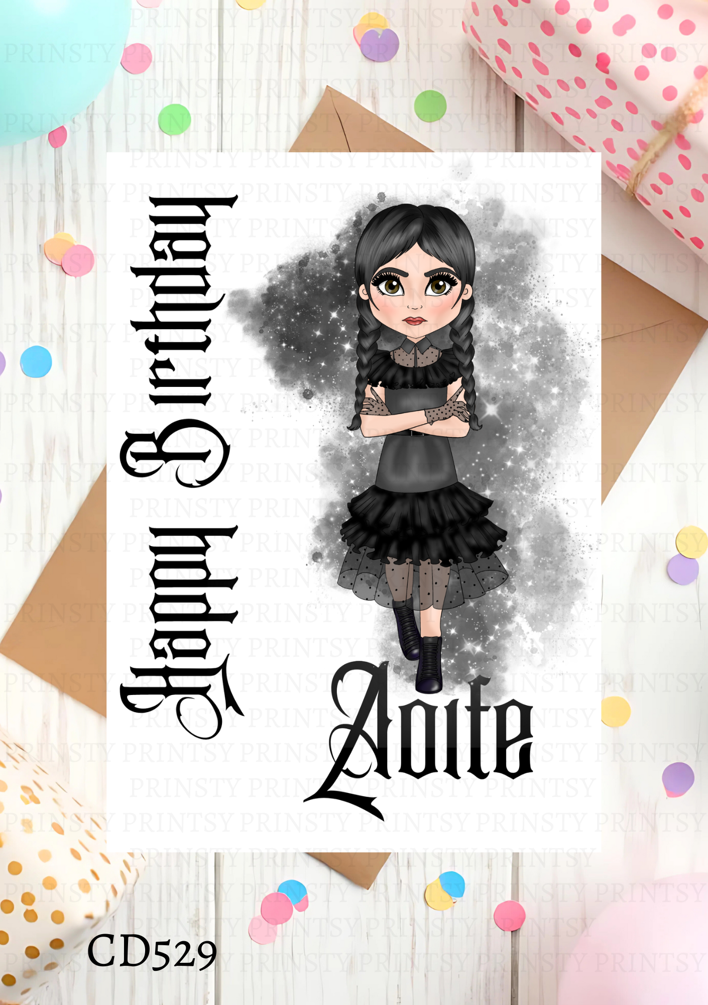 Spooky & Kooky Dolly Celebration Card