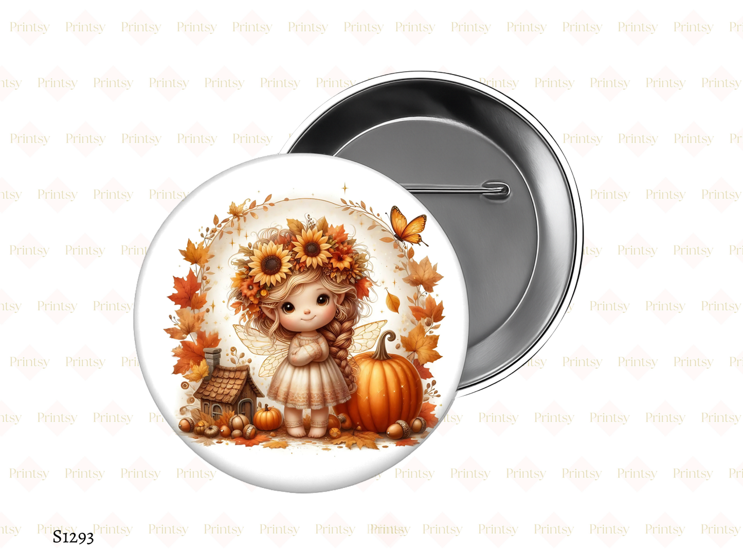 Sunflower Autumn Fairy BowBitz/Badges