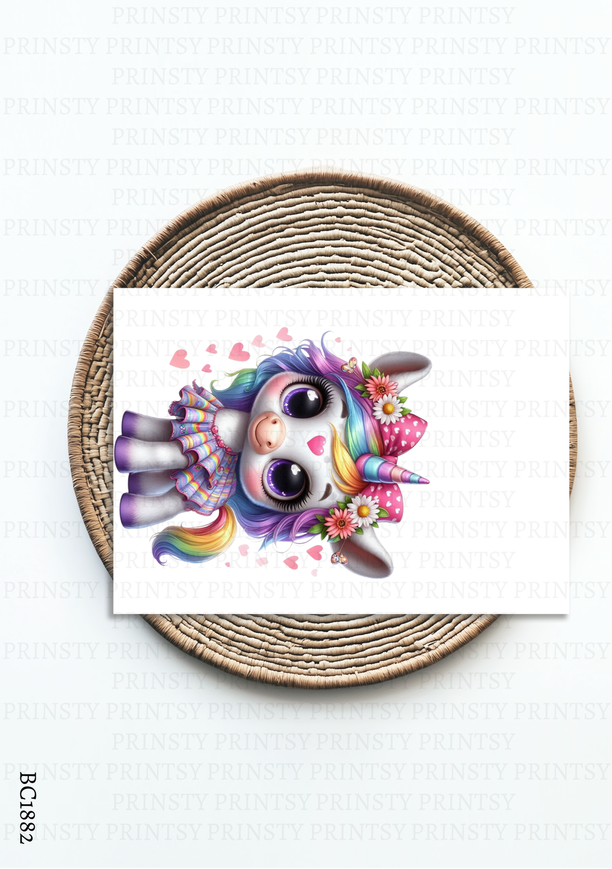 Rainbow Unicorn Bow Card – BC1882