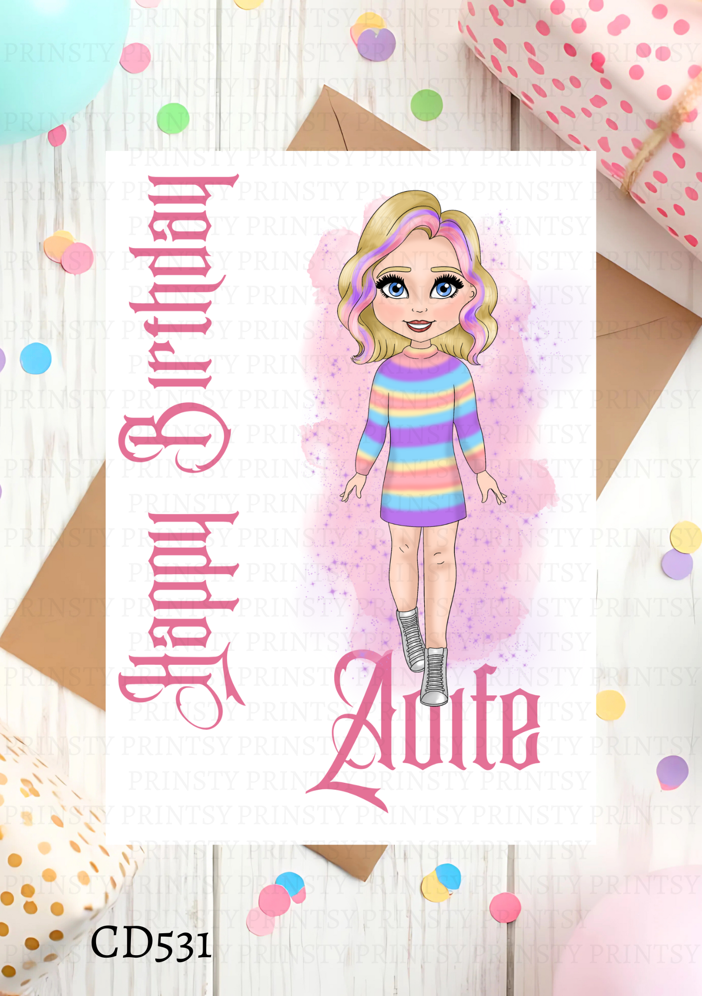 Spooky & Kooky Dolly Celebration Card