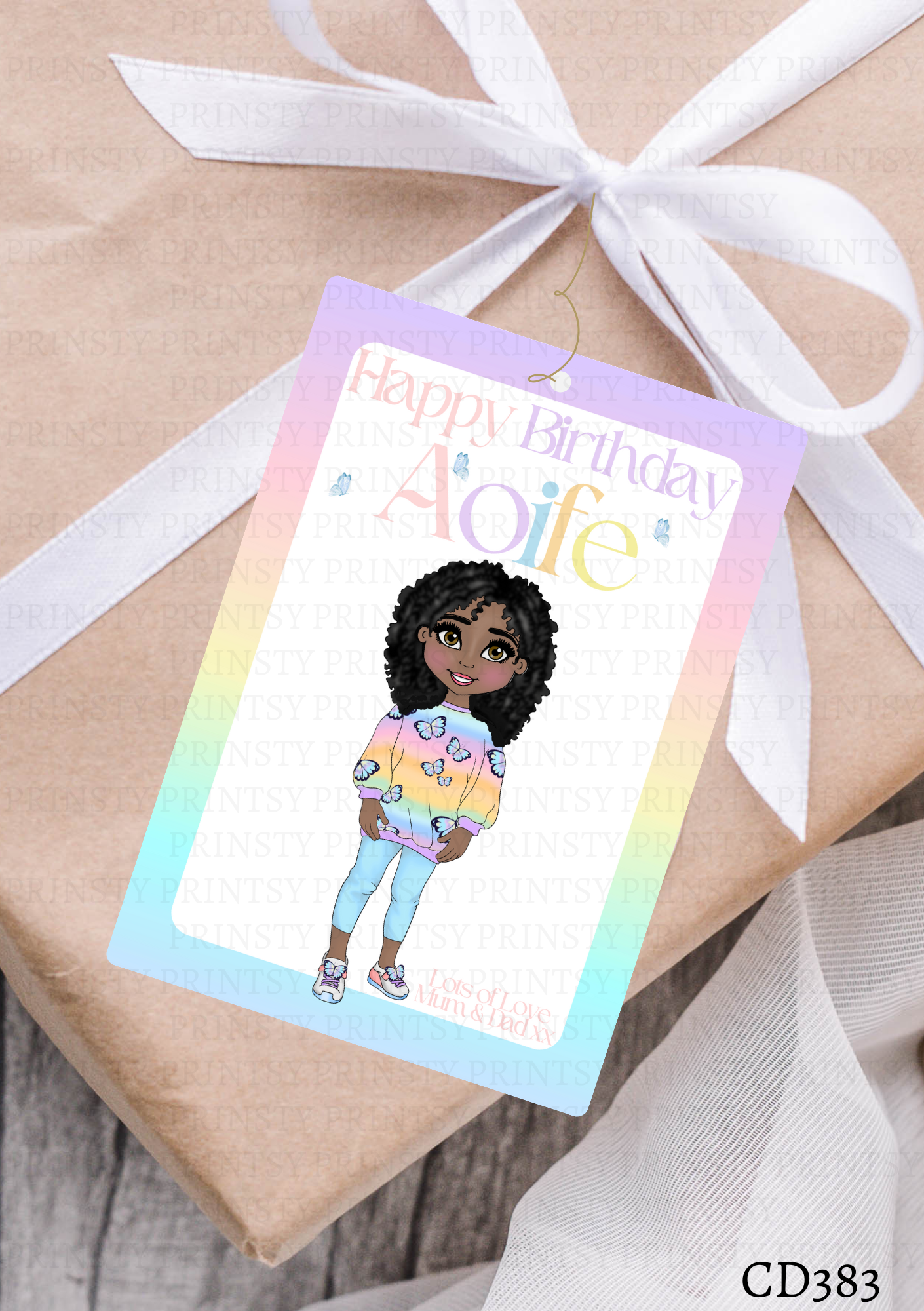 Butterfly Dolly Gift Label