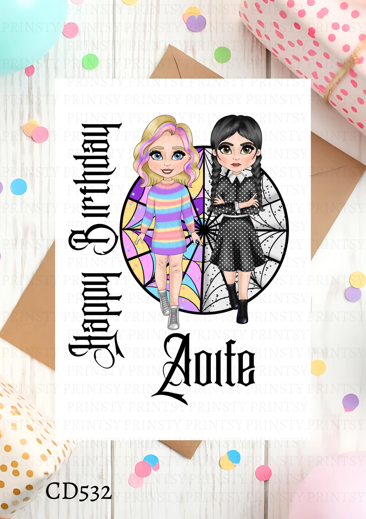 Spooky & Kooky Dolly Celebration Card