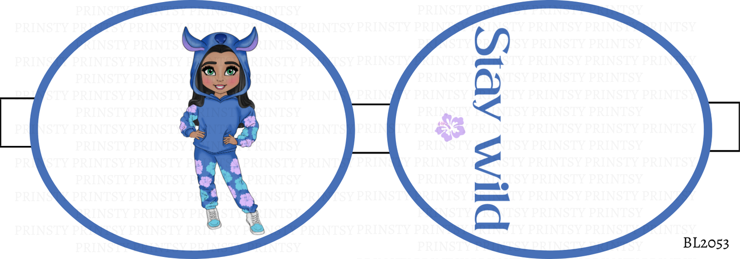 Blue Hawaiian Dolly Bow Loop