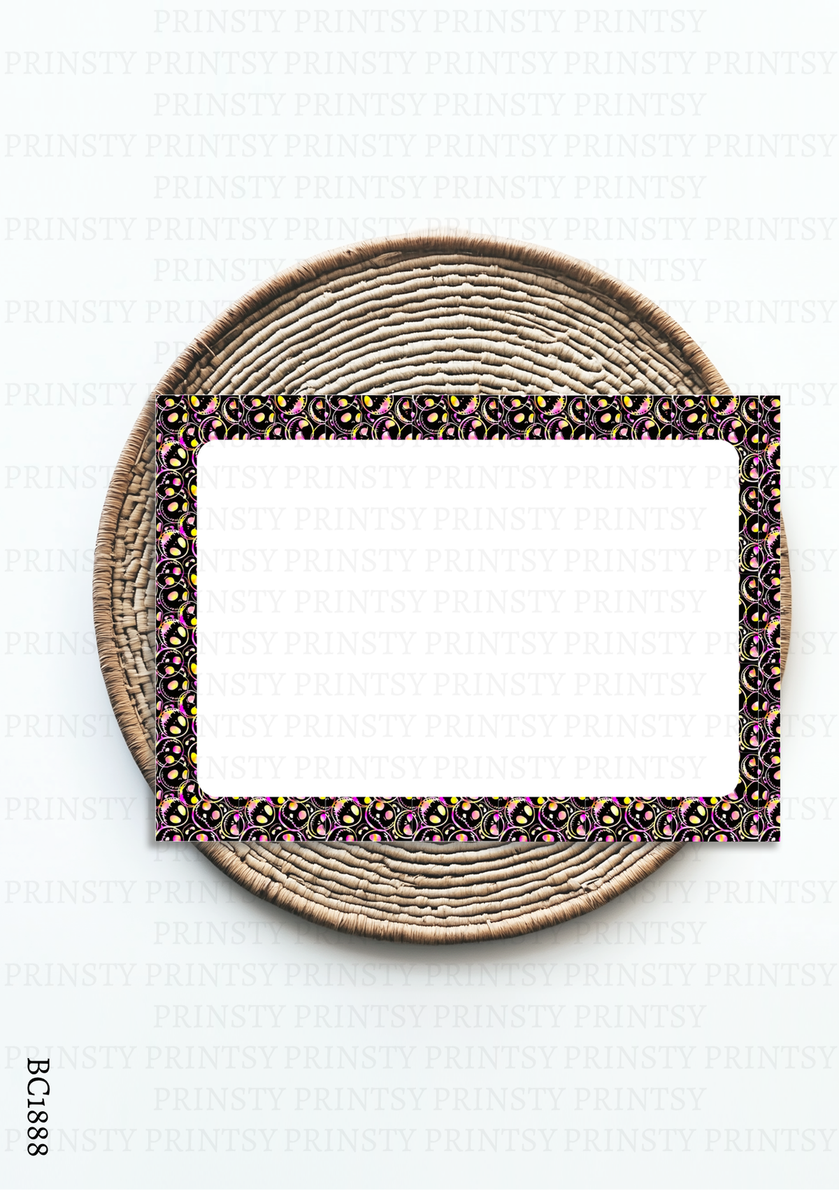 Neon Skeleton Border Bow Card – BC1888