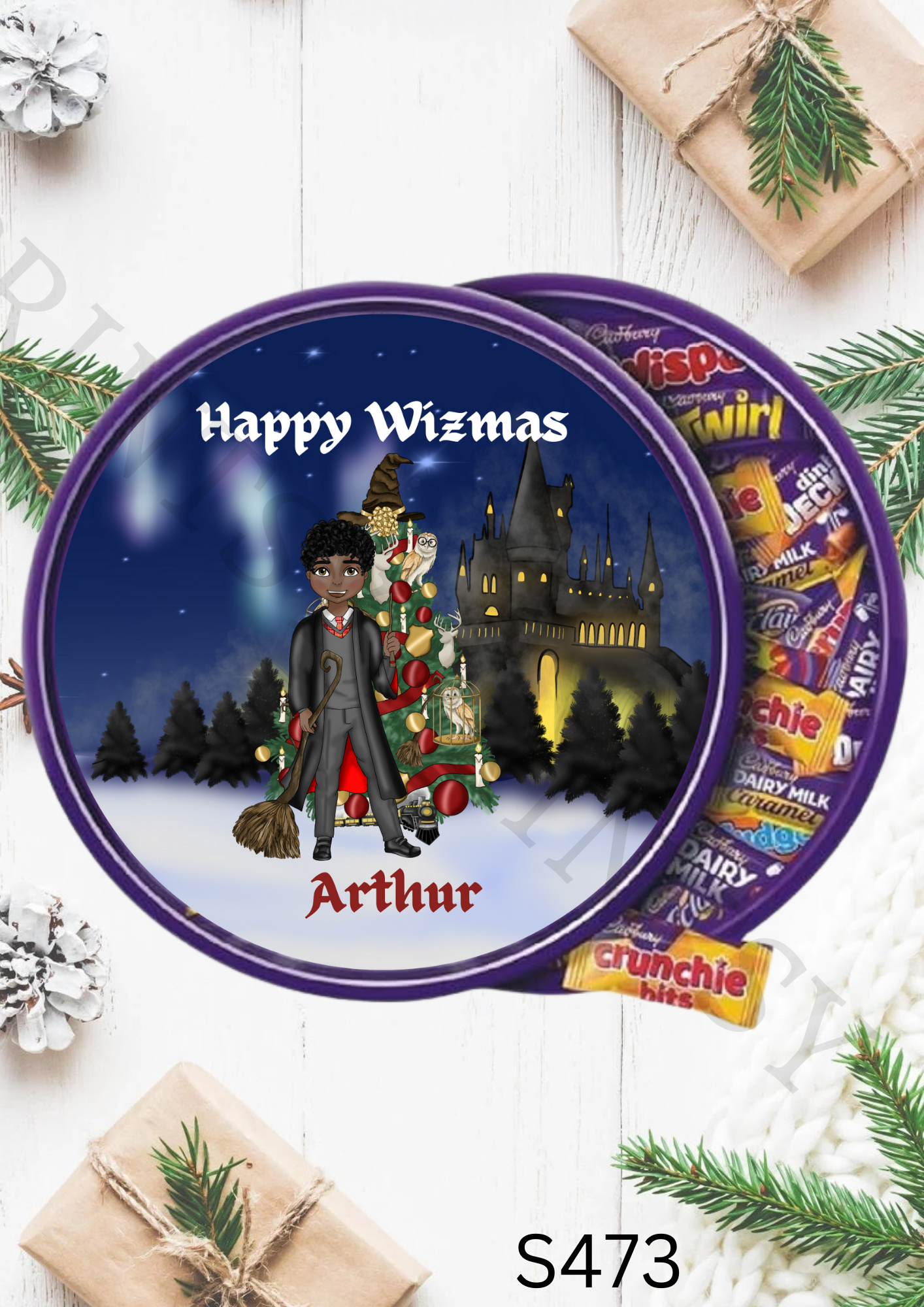Dude Christmas Wizard Chocolate Tub Sticker
