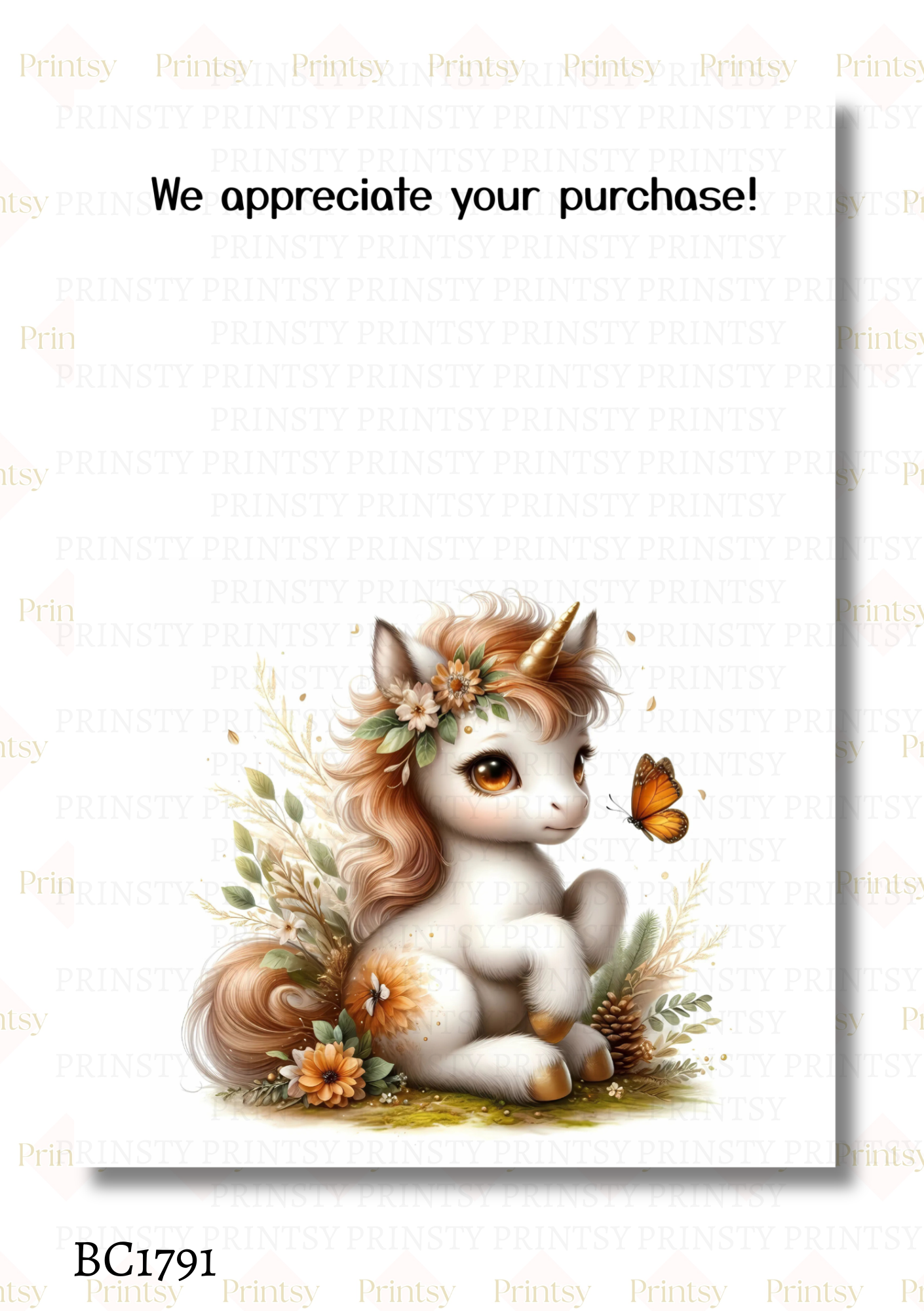 Autumn Unicorn Bow Card