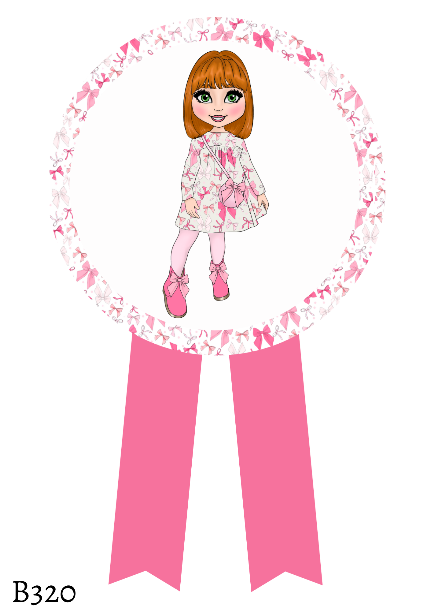 Bow Print Dolly Badge