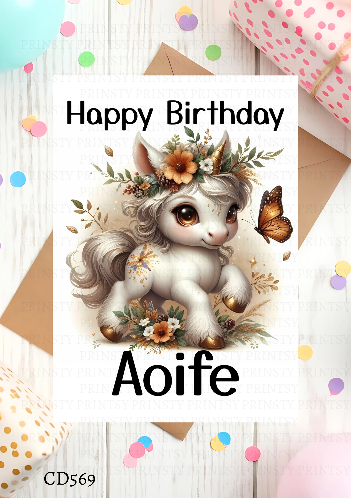 Autumn Unicorn Celebration Card