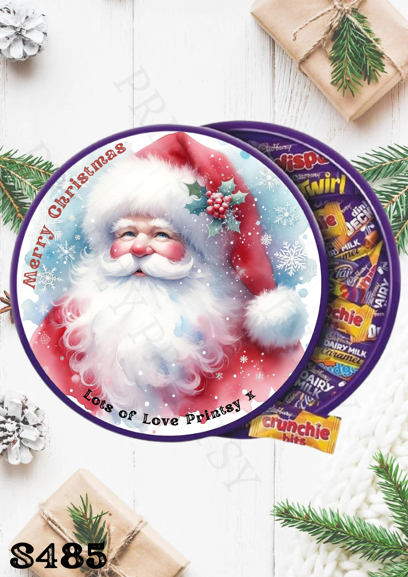 Christmas Chocolate Tub Sticker
