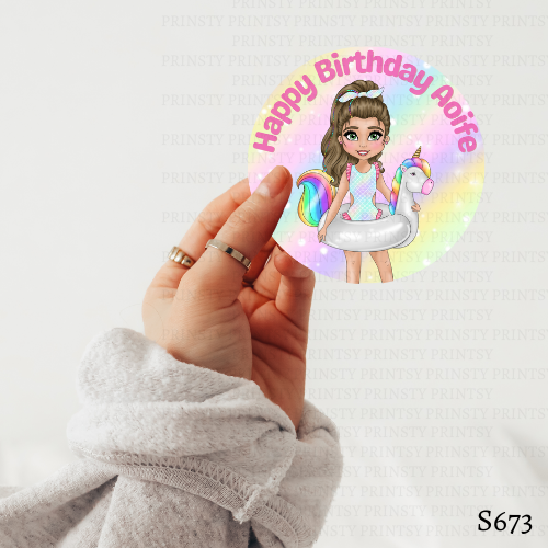 Pool Party Dolly Sticker Sheet