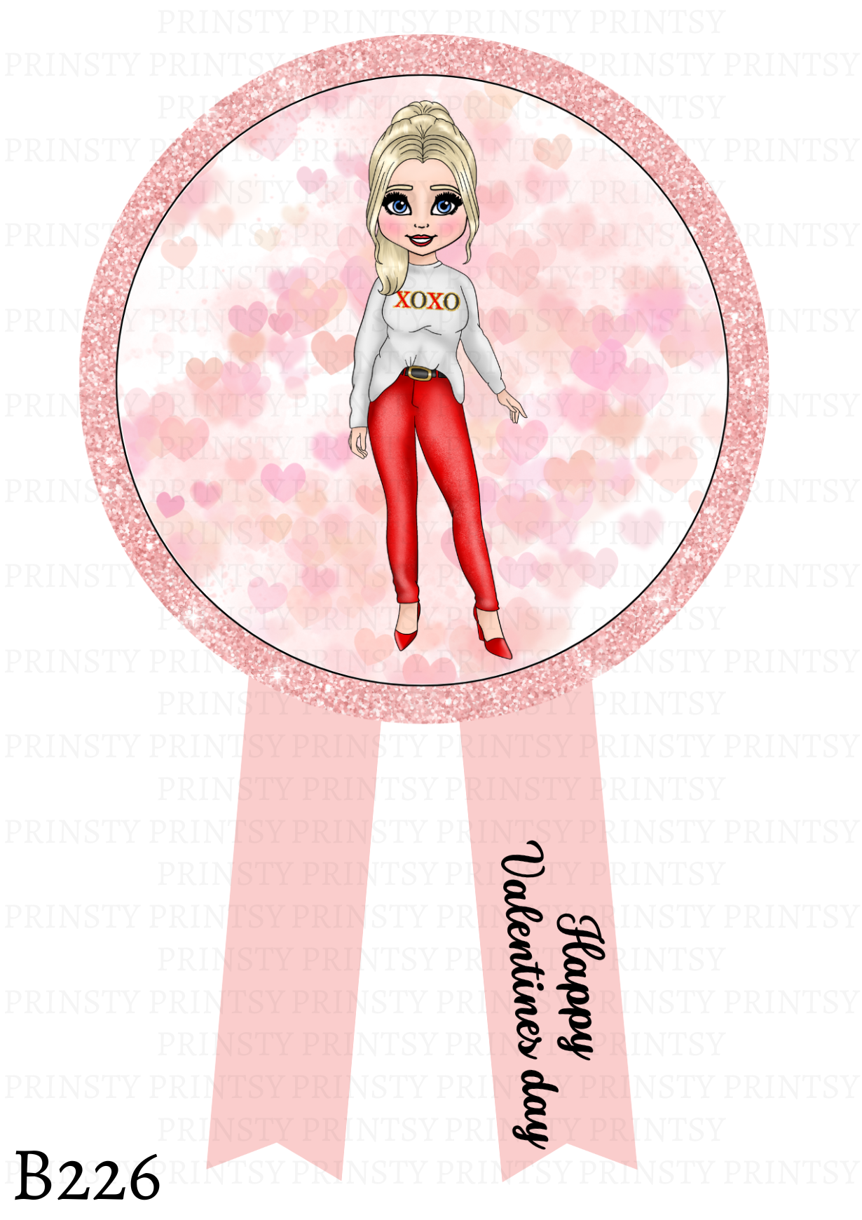 Dolly Valentine's Day Badge