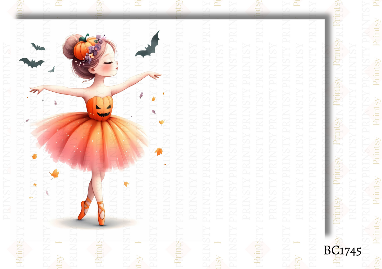 Cute Halloween Ballerina Bow Card