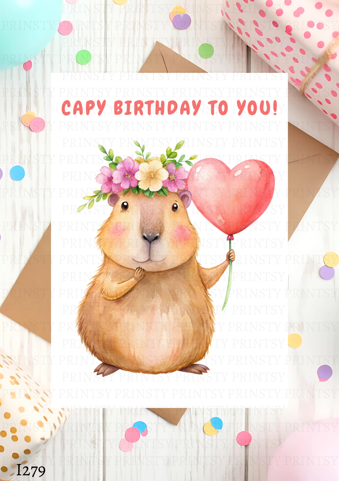 Capybara Celebration Card