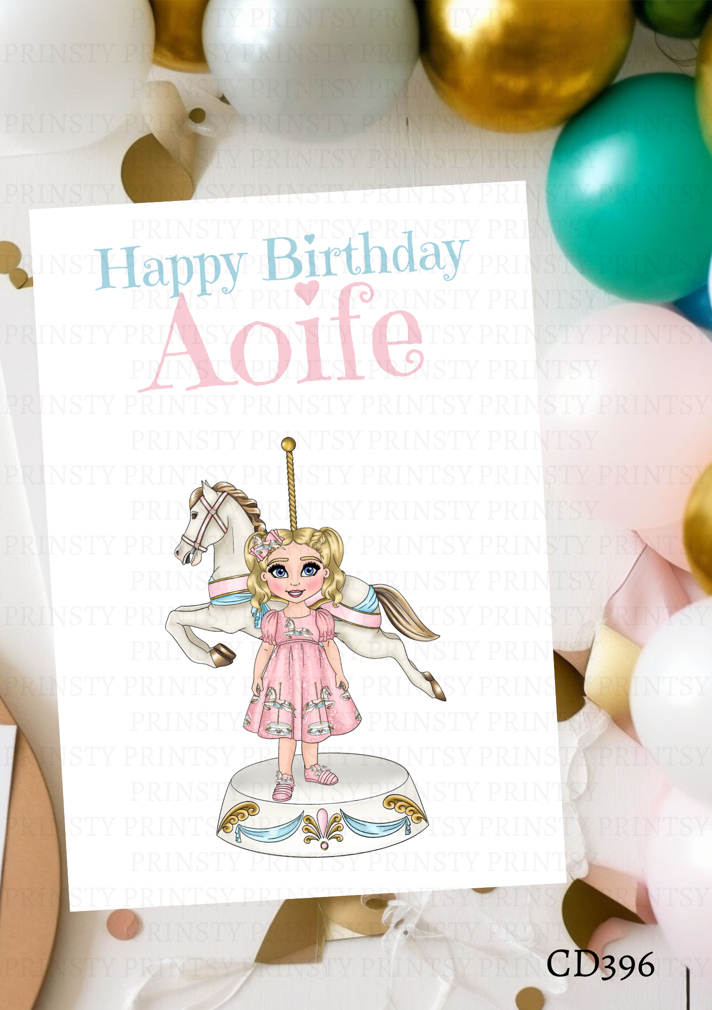 Carousel Dolly Celebration Card