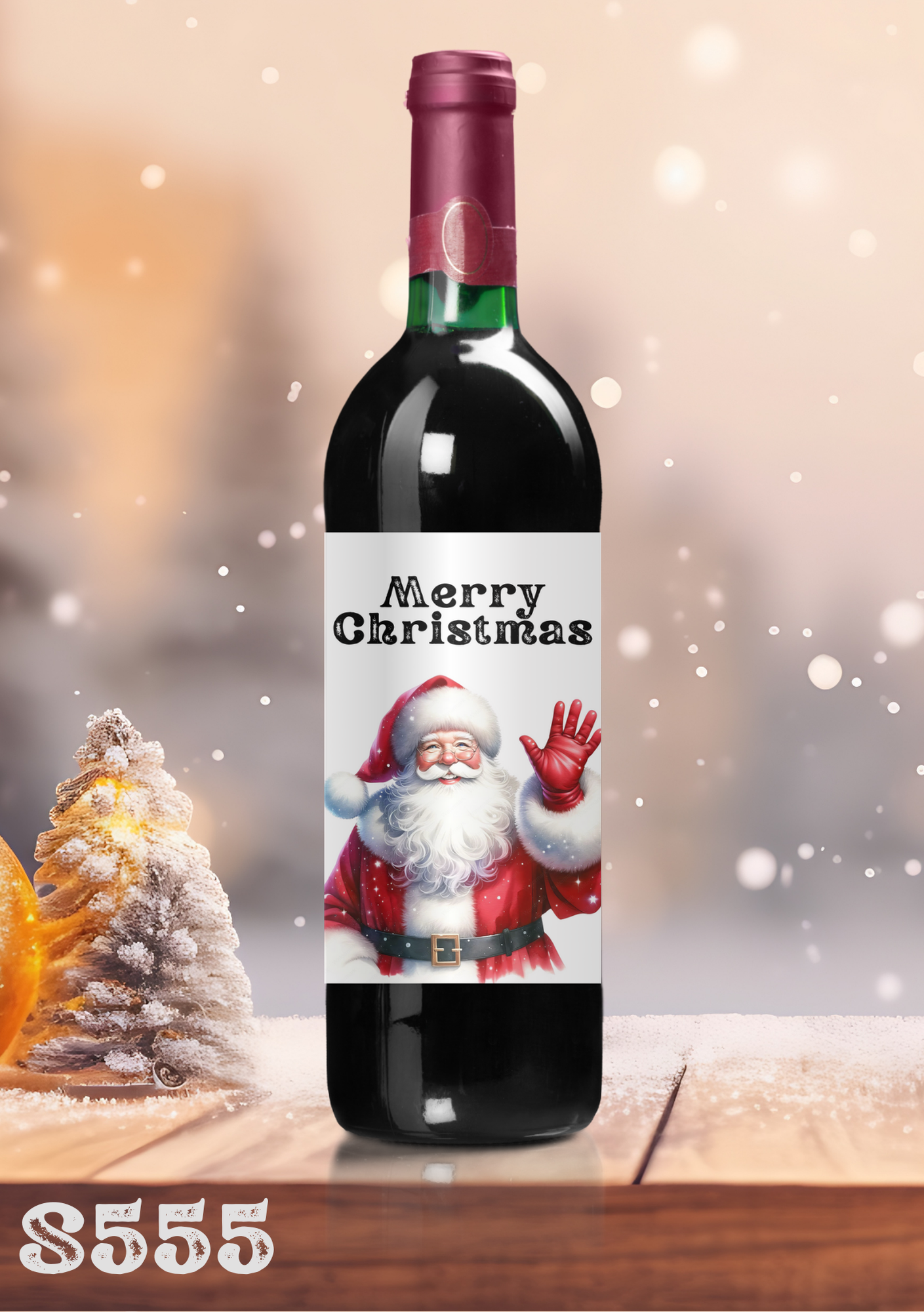 Christmas Santa Wine Bottle Sticker