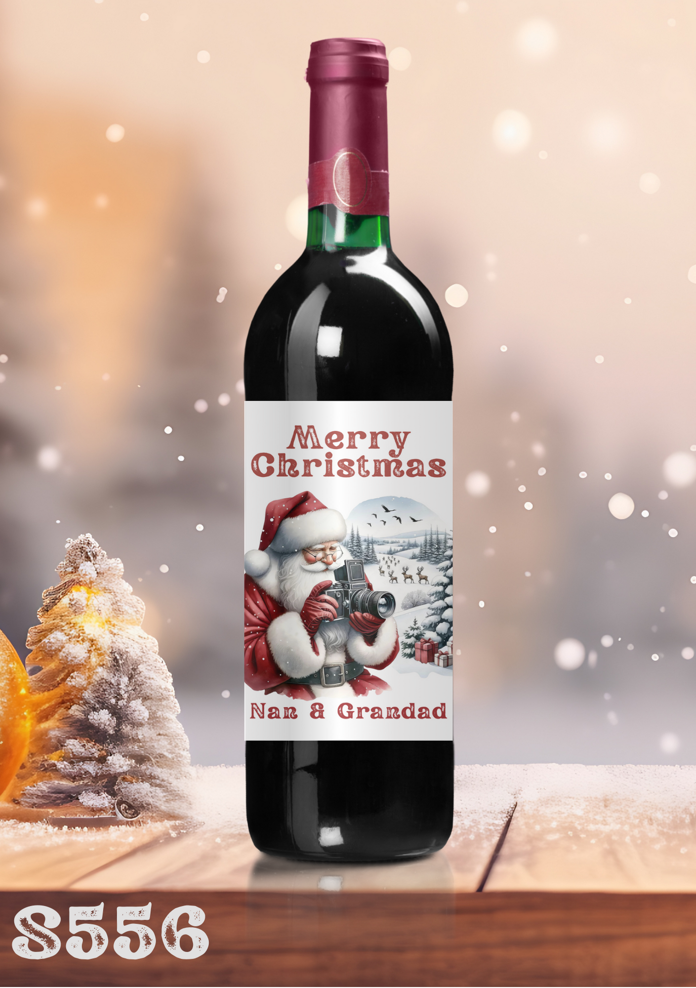 Christmas Santa Wine Bottle Sticker