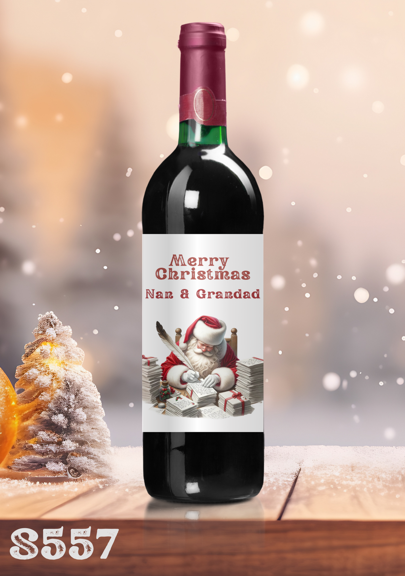 Christmas Santa Wine Bottle Sticker