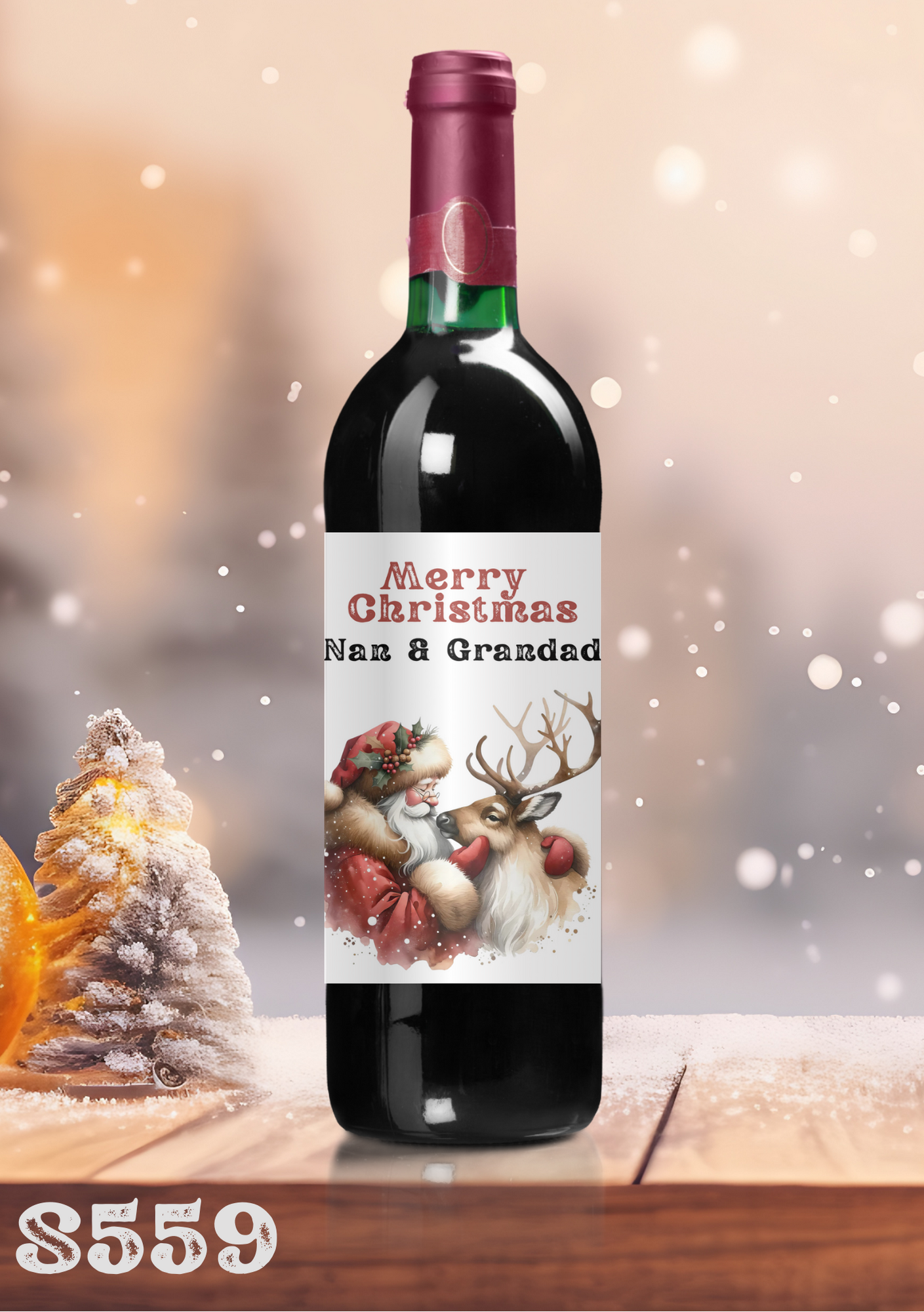 Christmas Santa Wine Bottle Sticker
