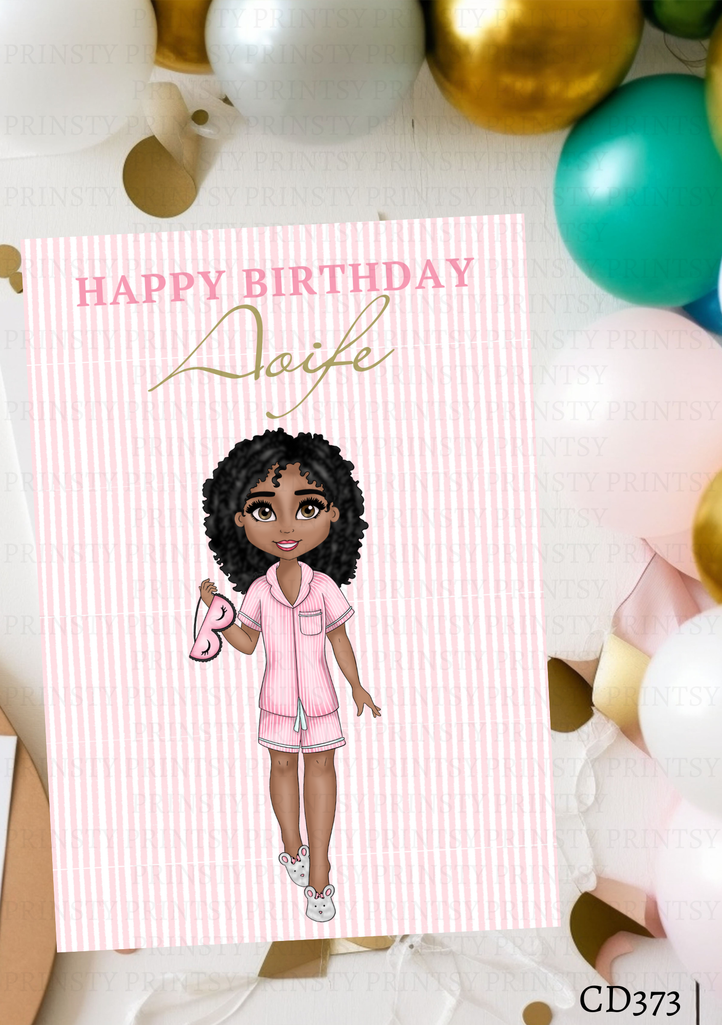 Sleep Over Dolly Celebration Card