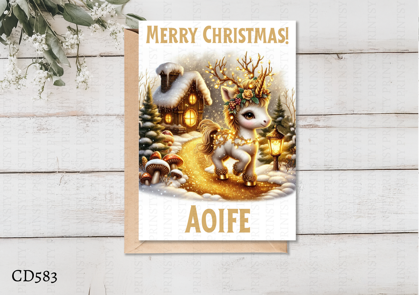 Christmas Unicorn Celebration Card