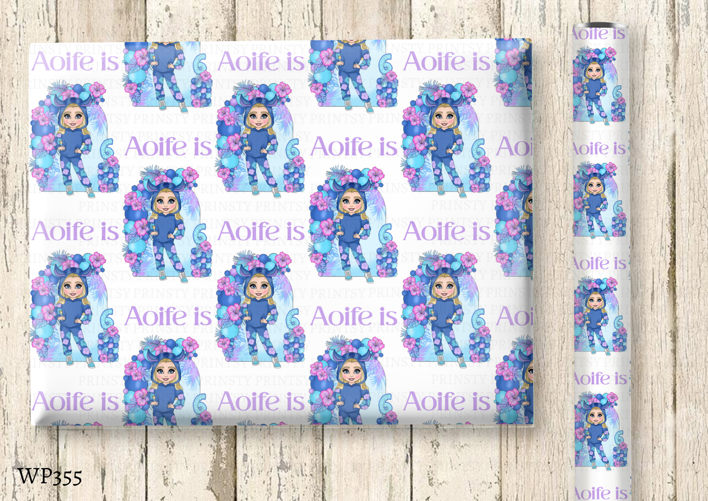 Blue Hawaiian Dolly Wrapping Paper