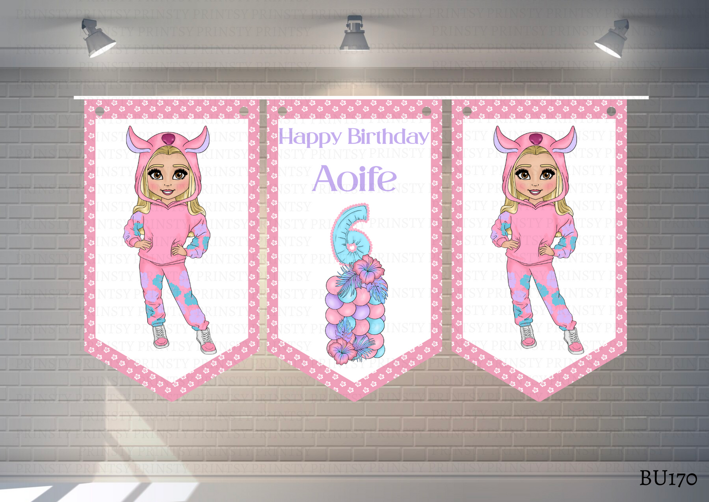 Pink Hawaiian Dolly Bunting