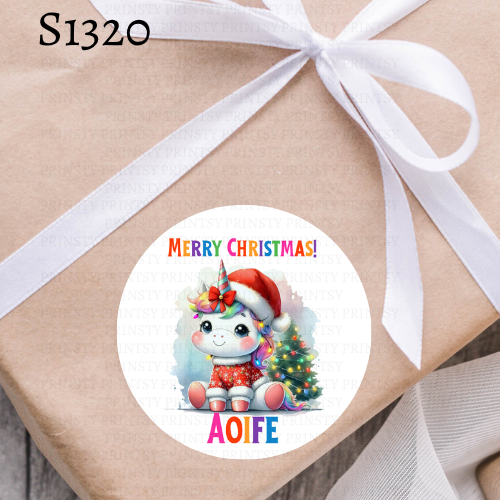Christmas Unicorn Sticker Sheet